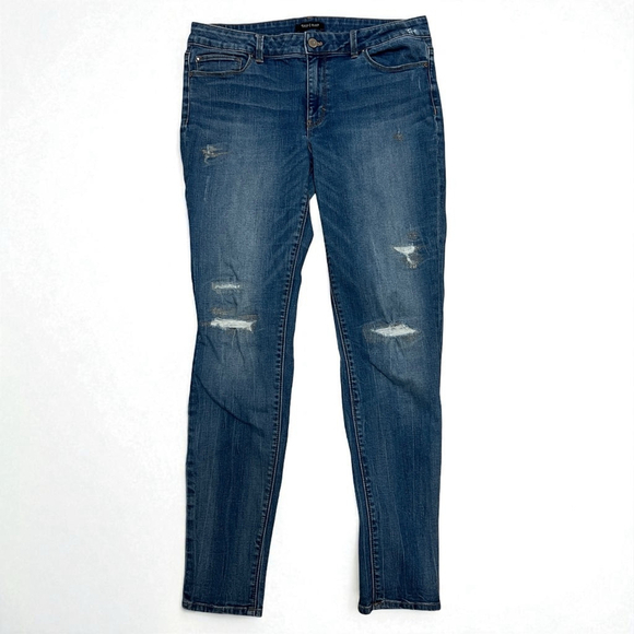 White House Black Market Skinny Jeans Women’s 12R Blue Distressed Denim Pants - Picture 14 of 14